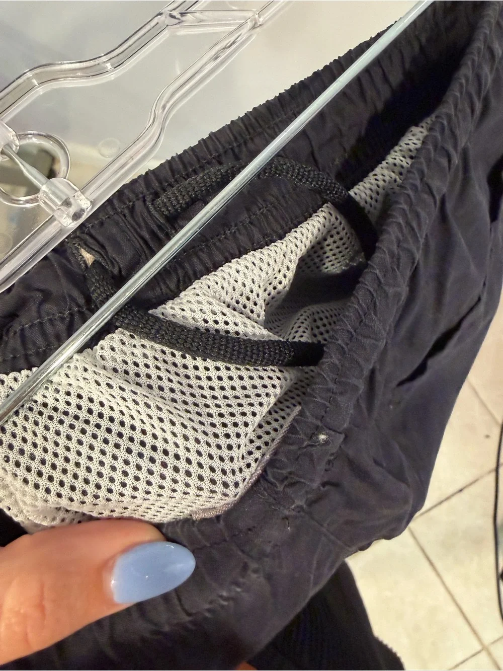 Black Vintage Nike Swim Shorts with Red‎ & Cream Side Stripes